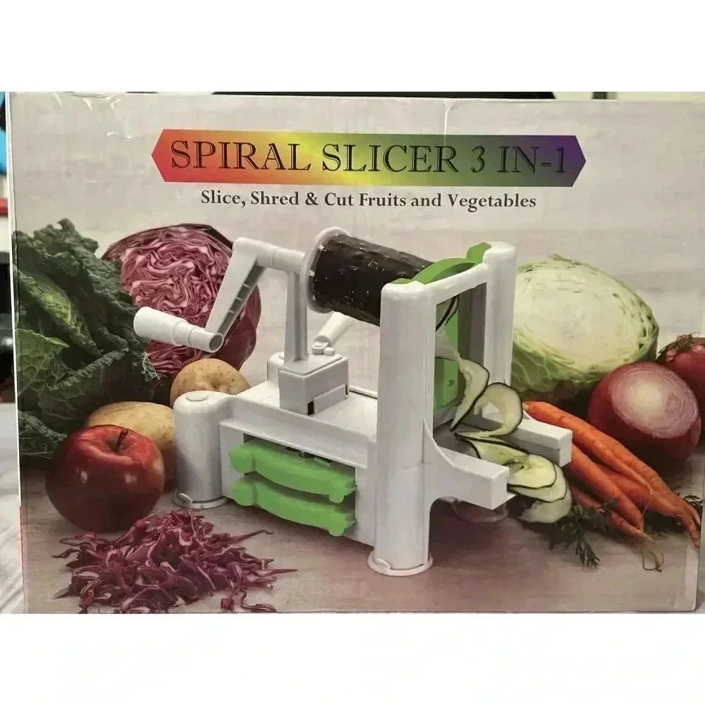 Spiral Slicer Cutter Shred Spiralizer Veggie Kitchen‎ 3-in-1 Fruit Vegetable